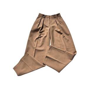 Babaton Artizia Womens The Effortless Pant Camel Wide Leg Pleated 2